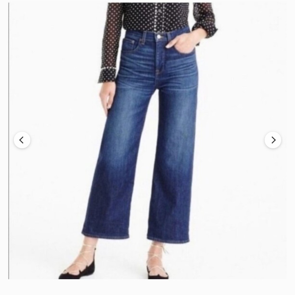 J. Crew Rayner Wide Leg Dark‎ Wash Cropped Denim Classic Trendy Jean Women's 28
